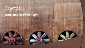  Presentation with mechanical ventilation - Beautiful slide deck featuring ventilation at old industrial steel backdrop and a coral colored foreground