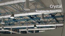  Presentation with distribution - Cool new PPT theme with ventilation system on the ceiling backdrop and a gray colored foreground