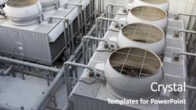  Presentation with mechanical ventilation - PPT theme featuring ventilation systems on roof top background and a gray colored foreground