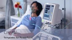  Presentation with ventilator - Slide deck consisting of ventilator-monitor-and-african-american background and a light blue colored foreground