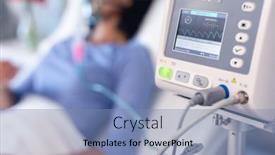  Presentation with ventilator - PPT theme having ventilator-monitor-and-african-american background and a teal colored foreground