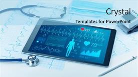  Presentation with live - Beautiful presentation design featuring ventricle - live medical screening with medical backdrop and a light blue colored foreground