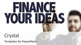  Presentation with research finance - Cool new PPT theme with working capital - businessman pointing the text finance backdrop and a white colored foreground