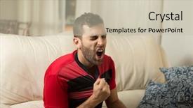  Presentation with soccer - Theme having venue football - soccer fan watching a soccer background and a soft green colored foreground