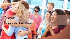  Presentation with sports event - PPT layouts with venue football - spectators celebrating at outdoor sports background and a  colored foreground