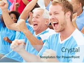 Venue Football Spectators In Team Colors Watching PPT template 13 ...