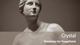  Presentation with venus - PPT theme featuring venus - white marble head of young background and a gray colored foreground
