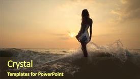  Presentation with venus - Slides enhanced with venus - young woman standing background and a tawny brown colored foreground