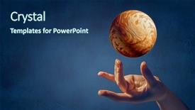  Presentation with venus - Beautiful presentation theme featuring venus planet in hand backdrop and a navy blue colored foreground