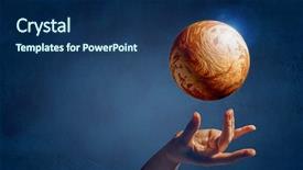  Presentation with planet venus - Slide deck consisting of venus planet in hand background and a navy blue colored foreground