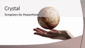  Presentation with planet venus - PPT theme featuring venus planet in hand background and a white colored foreground