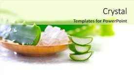  Presentation with gel medicine - Amazing presentation theme having vera gel closeup sliced aloevera backdrop and a blonde colored foreground