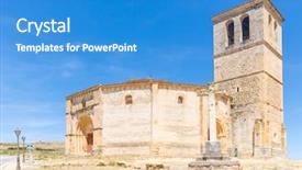  Presentation with church medieval - Presentation theme consisting of veracruz medieval church ancient templar background and a teal colored foreground