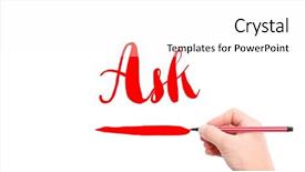  Presentation with verb - Cool new slides with verb ask written backdrop and a white colored foreground