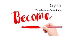  Presentation with verb - Slides having verb-become-written background and a white colored foreground