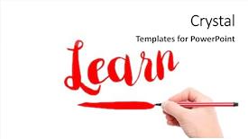  Presentation with verb - PPT theme having verb learn written background and a white colored foreground