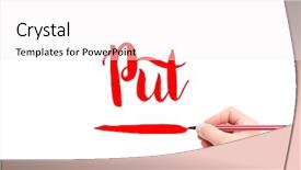  Presentation with verb - Slide set with verb put written background and a sky blue colored foreground