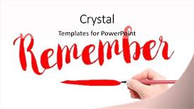  Presentation with verb - Amazing slide deck having verb remember written backdrop and a white colored foreground