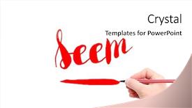  Presentation with verb - Colorful PPT theme enhanced with verb seem written backdrop and a white colored foreground