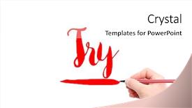  Presentation with verb - Audience pleasing slide deck consisting of verb try written backdrop and a white colored foreground