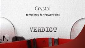  Presentation with verdict - Slide set having verdict-word-written background and a white colored foreground