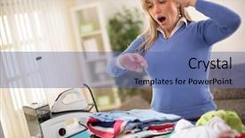  Presentation with knitted shirts - Slides enhanced with verge - desperate housewife ironing pile background and a  colored foreground