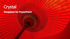  Presentation with oriental history - Beautiful PPT theme featuring verge - red oriental paper umbrella backdrop and a  colored foreground