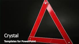  Presentation with traffic accident - Audience pleasing slides consisting of verge - warning accident traffic sign red backdrop and a black colored foreground