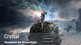  Presentation with magic - PPT theme enhanced with verge of magic mixed media background and a dark gray colored foreground