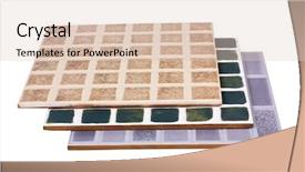  Presentation with close up of a brick - Theme consisting of verity - close-up of eyeshadow palettes background and a  colored foreground