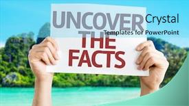  Presentation with uncover - Amazing PPT layouts having verity - uncover the facts card backdrop and a arctic colored foreground