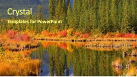  Presentation with banff national park - Colorful PPT theme enhanced with vermilion lakes landscape in banff backdrop and a tawny brown colored foreground