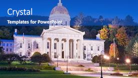  Presentation with house - Presentation theme enhanced with vermont-state-house-in-montpelier background and a ocean colored foreground