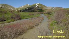  Presentation with water park - Slide set consisting of vernal water stream of grassetta background and a  colored foreground