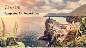  Presentation with popular - Slide deck with vernazza-in-cinque-terre-italy background and a lemonade colored foreground
