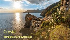  Presentation with popular - Theme featuring vernazza-in-cinque-terre-italy background and a tawny brown colored foreground