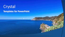  Presentation with historical architecture - Slide deck consisting of vernazza-in-cinque-terre-italy background and a  colored foreground