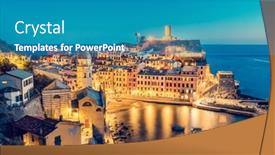  Presentation with popular - Presentation having vernazza-in-cinque-terre-italy background and a teal colored foreground