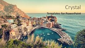  Presentation with popular - PPT layouts with vernazza-in-cinque-terre-italy background and a blonde colored foreground