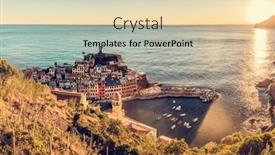  Presentation with popular - Slide set consisting of vernazza-in-cinque-terre-italy background and a lemonade colored foreground
