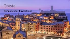  Presentation with dusk - Slide set with vernazza-la-spezia-liguria-italy background and a light blue colored foreground