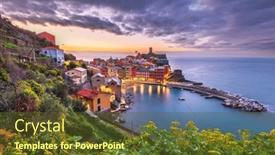  Presentation with region - Theme enhanced with vernazza-la-spezia-liguria-italy background and a tawny brown colored foreground
