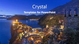  Presentation with dusk - Slide deck featuring vernazza-la-spezia-liguria-italy background and a cobalt blue colored foreground