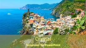  Presentation with cliff - Presentation consisting of vernazza-town-on-the-cliff background and a tawny brown colored foreground