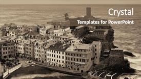  Presentation with restoration of buildings - Amazing presentation having vernazza with buildings on rocks backdrop and a  colored foreground