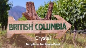  Presentation with winery - Beautiful PPT theme featuring vernon - british columbia wooden sign backdrop and a coral colored foreground