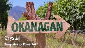  Presentation with winery - Colorful slide set enhanced with vernon - okanagan wooden sign with winery backdrop and a coral colored foreground