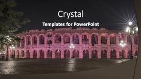  Presentation with roman - PPT theme with verona amphitheatre at night - roman arena in verona italy background and a black colored foreground
