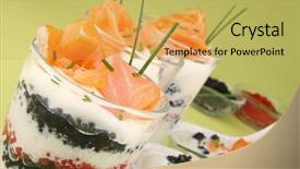  Presentation with caviar - Cool new theme with verrine-appetizer-of-caviar backdrop and a yellow colored foreground