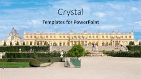  Presentation with versailles - Colorful PPT theme enhanced with versailles-france-august-1-2017 backdrop and a light blue colored foreground